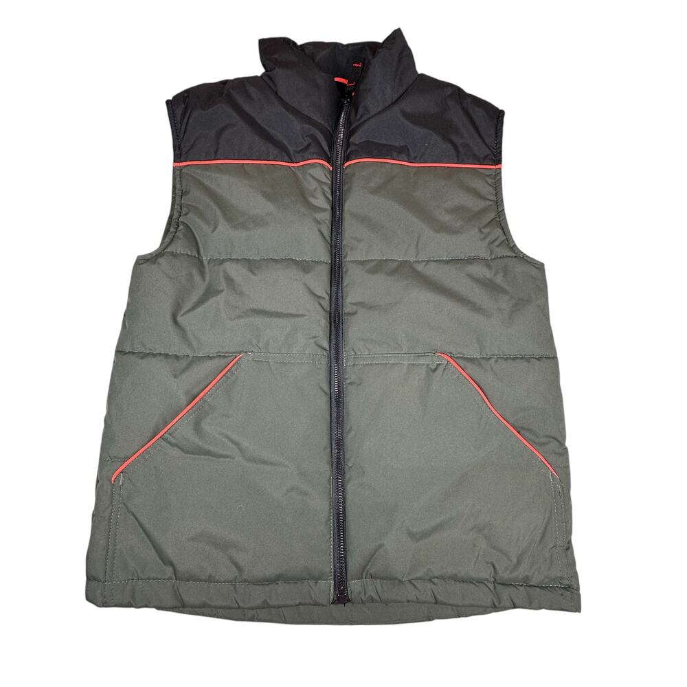Hawke and Co Puffer Vest Boy 7 Green Full Zip Insulated Outdoor Outerwear Active